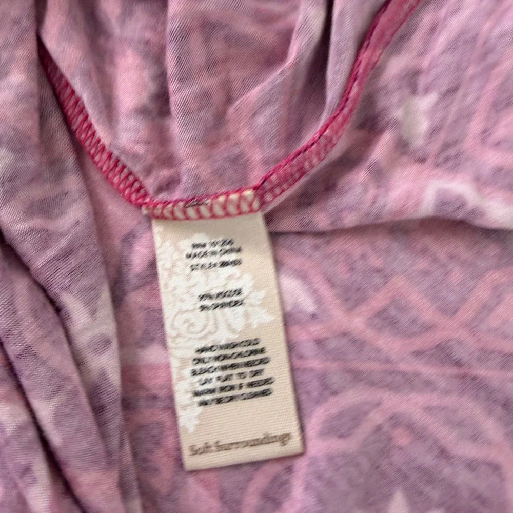 Soft Surroundings Maxi Dress Women Small Pink Mandala Geometric V-Neck Boho